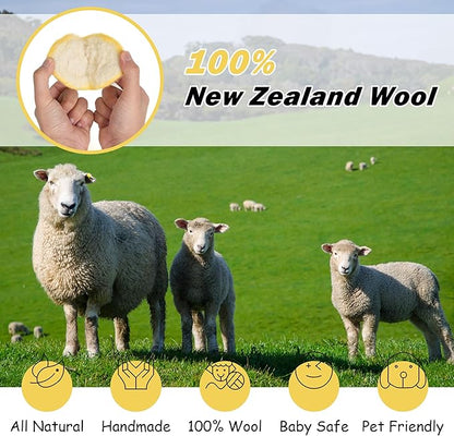 Wool Dryer Balls XL Size 6 Pack - Cute Dryer Balls with Ball Patterns Natural New Zealand Wool Balls Fun Dryer Balls Laundry Reusable Anti Static (Ball Patterns with Creative Color)