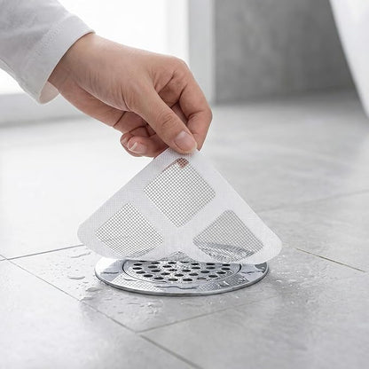 Disposable Shower Drain Hair Catcher, 50 Pack Adhesive Mesh Drain Covers for Shower, Bathtub, Bathroom Sink & Laundry – Peel and Stick Drain Strainer, Waterproof, Fast Drainage, Prevents Hair Clogs