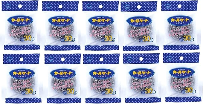 Bonster Carl Skate Stainless Steel Scourer 1.1 oz (30 g), Set of 10, Ganko Dirt, Spice Remover