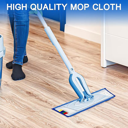 15 Pack Replacement Microfiber Mop Pad – Universal 17-18" Heavy Duty Reusable Refill – Thick Commercial Cleaning Pad for Wet & Dry Use - 18in Flat Mop Head (Trapezoid)
