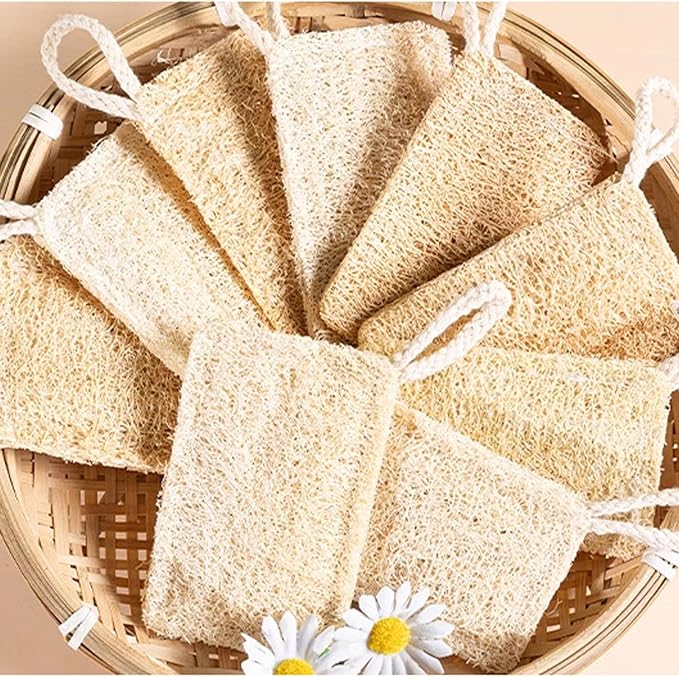 3 Pack Natural Non Scratch Scrub Sponge Eco Friendly and Compostable Plant Fiber Loofah Dish Sponge Natural Kitchen Sponges Scrubbers for Dishes Biodegradable Cleaning Sponges