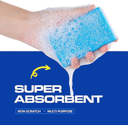 SCRUBIT 48-Count Sponges Kitchen for Dishes Cleaning - Non-Scratch Dish Scrub Sponge - Packaging May Vary, Natural Cellulose Kitchen Sponges