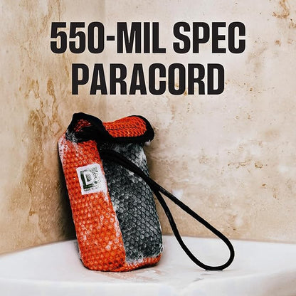 Duke Cannon Tactical Scrubber Soap Pouch - U.S. Military-Grade, Coarse and Soft Mesh, 550 Paracord, Shower Hygiene Essential for Men's Bar Soap