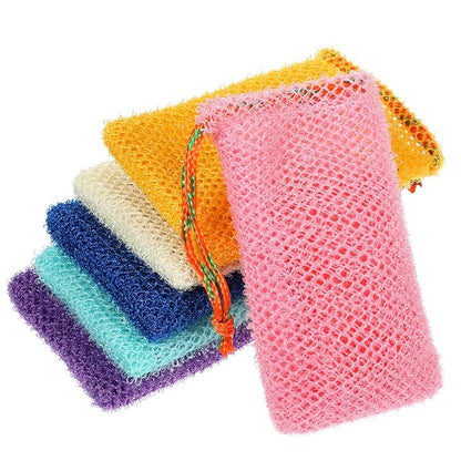 Sibba 8pcs Bar Soap Pouch Saver Pocket Drawstring Exfoliating Mesh Soap Saver Sack Foaming Bag Bubble Foam Net Body Scrubber Sponge Exfoliator Loofah Facial Cleaning for Bath Shower (Multicolor)