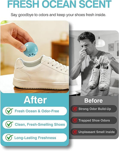 Jevvu Shoe Deodorizer Balls, 10 Pack Odor Eliminator for Shoes, Sneakers, Boots, Gym Bags and Lockers