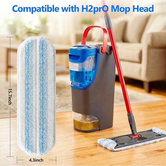 10 Pack Mop Replacement Pads for O Cedar H2pro Flat Mops,Mop Pads for O-Cedar Mop Refills,Washable and Reusable Microfiber Mops Pad Compatible with Ocedar Flat Head