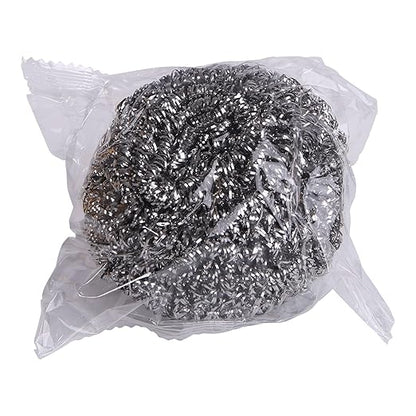 Boardwalk Stainless Steel Scrubber, Large Size, 2.5 x 2.75, Steel Gray, 12/Carton