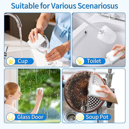 100-Pack Magic Cleaning Sponges Eraser, Multi-Functional Melamine Sponge Foam Cleaning Pads for Household Kitchen Bathroom Furniture Bathtub Sink Cleaning Kitchen Dish Sponge, 3.1"x1.9"x1.2"