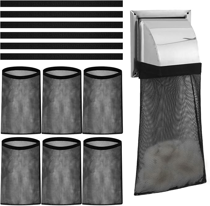 6Pcs Dryer Vent Lint Catcher Bags, Lint Trap Catcher for Dryer Vent for Outside
