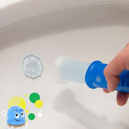 Scrubbing Bubbles Fresh Gel Toilet Bowl Cleaning Stamps, Helps Keep Toilet Clean and Helps Prevent Limescale & Rings, Rainshower Scent, 1 Dispenser with 6 Fresh Gel Stamps (Pack of 6)