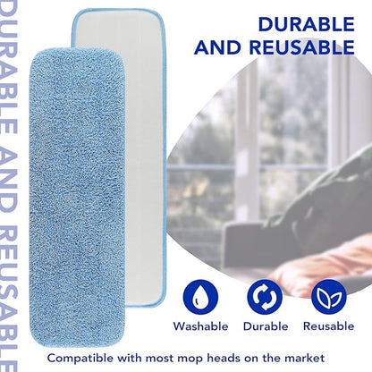 Replacement Mop Pads Fit for Rubbermaid Commercial 18" and 17" Mop - 10 Pack Wet & Dry Commercial Cleaning Reusable Refills Fit for Any Flat System 17 and 18 Inch
