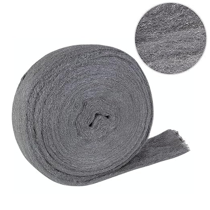 Steel Wool Reel - 3.5 in x 60 ft Fine Grade #0, Multi-Purpose Metal Protector, Rust Remover, Rodent Proofing Fabric Roll 2.5 lbs (1.13kg)