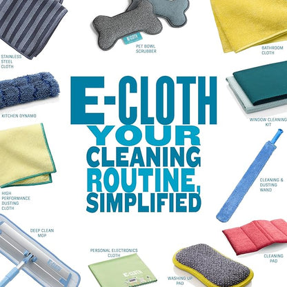 E-Cloth Washing Up Pad, Premium Microfiber Non-Scratch Kitchen Dish Scrubber Sponge, Ideal for Dish, Sink and Countertop Cleaning, 100 Wash Guarantee, Yellow, 2 Pack