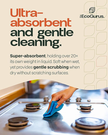 10 Pack Odour-Resistant Reusable Cleaning Cloths | Original Swedish Dishcloth | Made in Sweden | Suitable for All Surfaces | Biodegradable Cellulose Sponge | Kitchen & Bathroom | Multi-Coloured