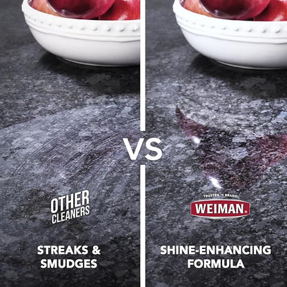 Weiman Granite and Stone Cleaner 3-in-1, Removes Grease, Stains & Watermarks, Streak-Free Formula with Stain Shield Technology, Safe on Marble, Quartz, Tile, Granite, Quartzite & Slate