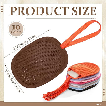 10 Pcs Mesh Soap Saver Bags Colorful Exfoliation Bar Lathering Soap Pouches Double Sided Pocket Bags for Rich Lather Body Face Cleaning