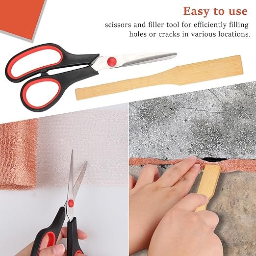 Copper Mesh Rodent Control, 5 in x 200 ft Proof Wire Screen Roll for Mice Rat Rodent, Bat & Snail, DIY Blocker Weep Hole Filler & Wool Mouse Trap