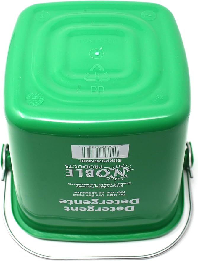 Small Green Detergent Bucket - 3 Quart Cleaning Pail - Set of 3 Square Containers