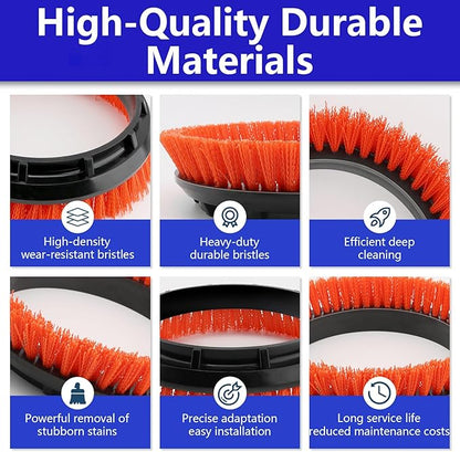 2 Pack 237047 Orange Commercial Tile and Resilient Floor Scrub Brush Replacement for Oreck Commercial ORB550MC, ORB600MW and ORB700MC Floor Machines, Heavy-Duty Brush, 10.5 in. Diameter