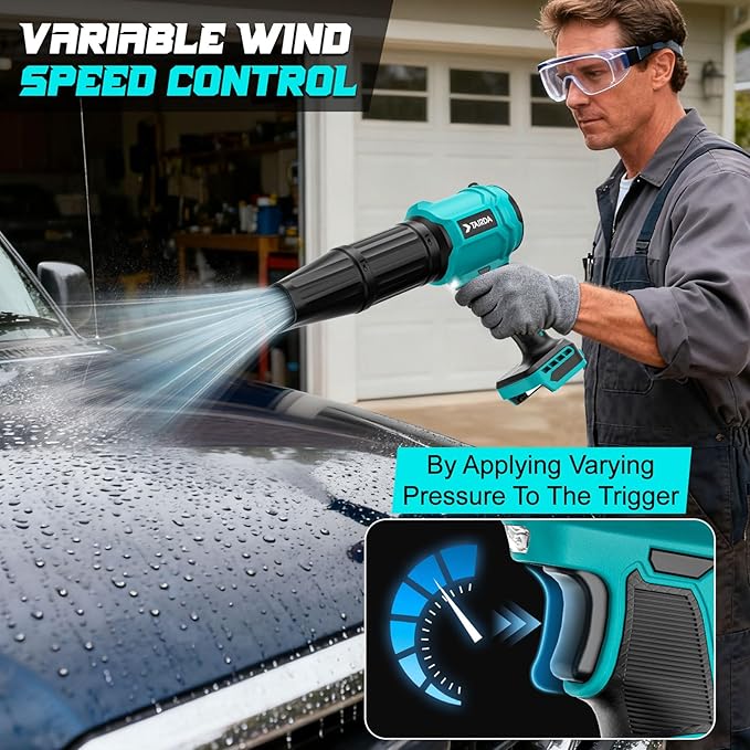 Cordless Leaf Blower Compatible for Makita 18V Battery(NO Battery), Mini Turbo Jet Blower with 2 Nozzles, Lightweight & One-Hand Use, for Patio Garage Yard Cleaning Car Dryer(Tool Only)
