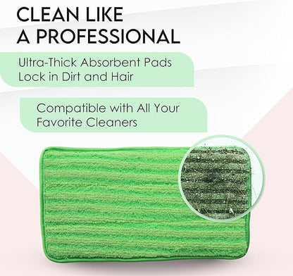 Heavy Duty Microfiber Mop Refill Pads - Extra Thick, Premium Quality Mop Pad Replacements Refills for Wet and Dry Mopping Up Dirt, Dust, Dog Hair and Cat Hair