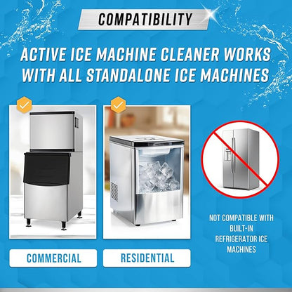 ACTIVE Mold Stain Remover and Ice Machine Cleaner - Includes 7oz Mold Stain Remover Gel and 32oz Ice Maker Cleaning Solution