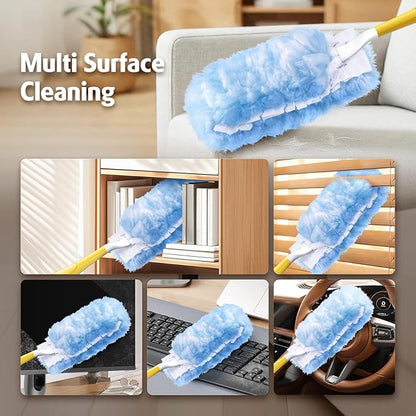 Duster Refill for Swiffer Duster, 100 Count Heavy Duty 2 Side 360° Duster Refills, 6X Microfibers, Disposable Multi Surface Dusters for Cleaning (Not Include Handle)