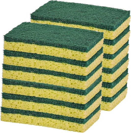 Kitchen Large Sponges for Washing Dishes, Non-Scratch Cellulose Dish Scrub Sponges, Cleaning Sponges for Household Use, Safe Cleaning Products, Kitchen Sponges Pack of 12, by Superio