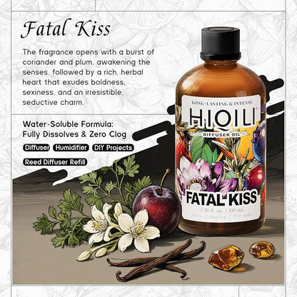 HIQILI Fatal Kiss Diffuser Oil, Fast Diffusion for Large Spaces, Pet - Safe, Suitable for Home and Other Scenarios - 3.38 Fl Oz