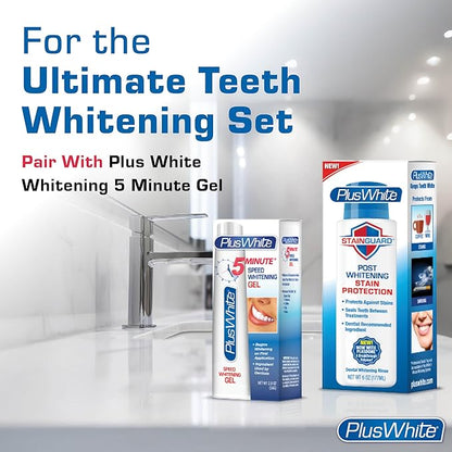 Plus White Post Whitening Stain Rinse - Protects Against Smoking, Wine, & Coffee - Dentist Recommended Whitening Teeth Rinse (6 oz, Pack of 1)