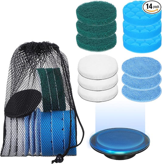 12Pcs Brush Heads Set, Cordless Electric Spin Scrubber Replaceable Brush Heads, Cordless Buffing Bonnet Pad for Household Cleaning Brushes, Bathroom, Floor, Tile, Car