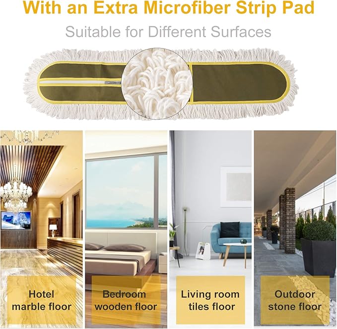 36" Microfiber Mop Pads 2 Pieces Just Fit CLEANHOME Industrial Dust Mop: B08R3F1ZZM,Green