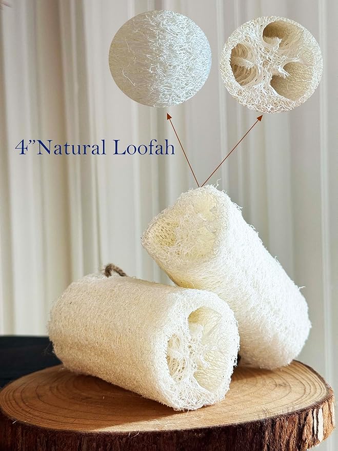 4" Plant Sponge 100% Natural Loofah Dish Sponges, Natural Dishwashing Sponges for Kitchen, Kitchen Scrubber Loofahs - 12 Pack