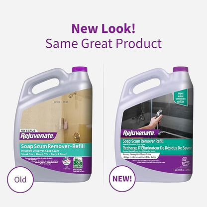 Rejuvenate Soap Scum Remover Refill Easily Dissolves Soap Scum Without Scrubbing, 1 Gallon (Pack of 2)