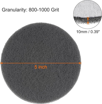HARFINGTON 15pcs Drill Power Brush 5 inch Tile Scrubber Scouring Pads 800-1000 Grit for Bathroom Kitchen Household Cleaning