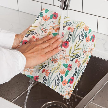 Ecologie Reusable Beeswax Food Storage Wrap Floral Print Set of 3 sizes