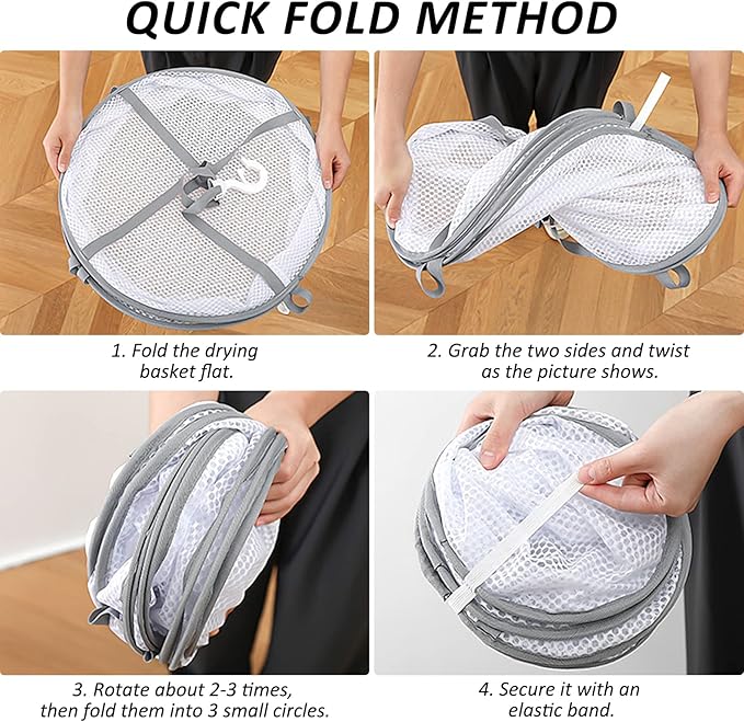 2 Pack 3-Tier Folding Mesh Clothes Hanging Dryer, Sweater Drying Rack, Large Laundry Drying Rack, Lay fold Flat Dry Hanger, Mesh Clothes Hanging Dryer - XL(3Tier)+XL(3Tier)