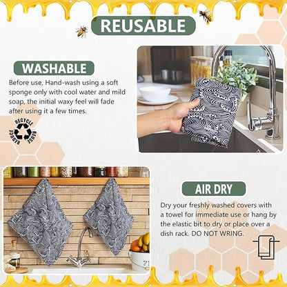 Sourdough Bread Bag – Reusable Beeswax Bread Storage Bags (2 Sizes) for Homemade & Artisan Loaves, Plastic-Free Bread Keeper – Japanese Araumi Waves (CLASSIC)- While Stocks Last