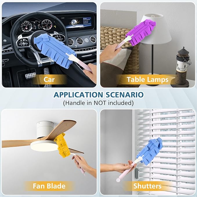 360° Fleece Duster Refills for Swiffer, Washable Refills Reusable Duster Refills Heavy Duty Compatible with Swiffer Hand Duster, Wet and Dry Dual Use Reusable Duster Heads (6 Pack)