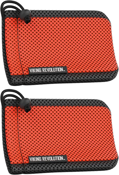 Viking Revolution Soap Bag with Drawstring 2 Pack - Mesh Soap Savers for Bars - Red Mesh Exfoliating Body Scrubber - Creates Rich Lather, Hang to Dry, Ready for The Next Scrub (5.9"x3.7", 2 Pieces)