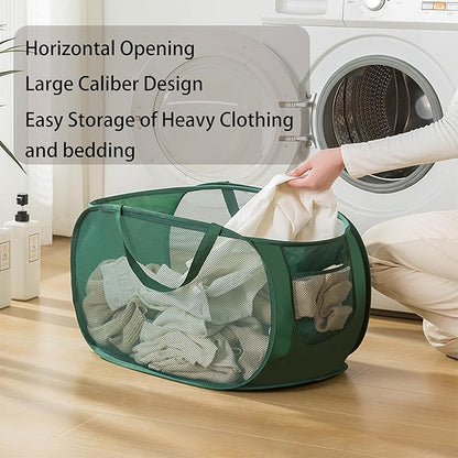 4 Pcs pop up laundry hamper Sturdy Large Capacity collapsible laundry basket,Laundry Room,Toy storage,Versatile Use-Home,Camping,Dorm,Hotel,Travel(Beige)