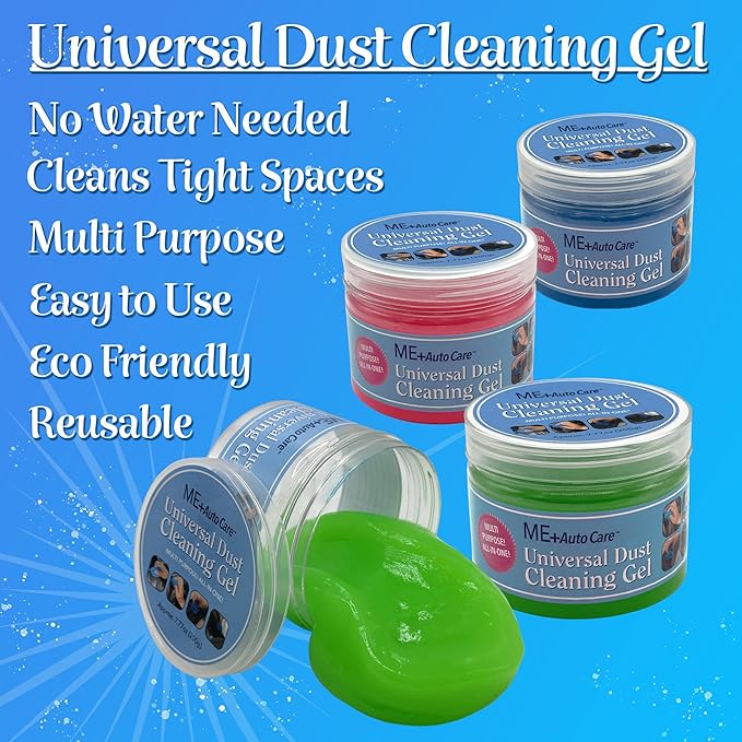 Universal Dust Cleaning Gel, ME+Auto Care, Multi Purpose, All-in-One, Cars, Computers, and Keyboards (Blue)
