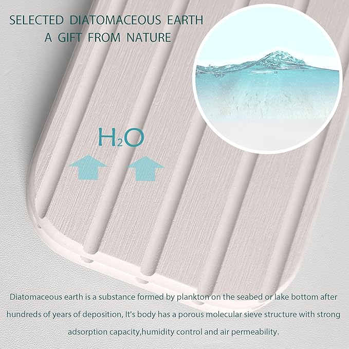 NiuYichee 23.6inch x 4inch Kitchen Sink Faucet Mat, Water Absorbing Stone Faucet Splash Guard for Bathroom Counter, Quick Drying Diatomite Tray for Kitchen Sink, White