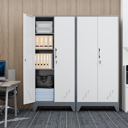Metal Garage Storage Cabinets with Lock- 61" Tall Broom Closet Storage Cabinet & Pantry Organizer for Laundry Room, Home Office, Gym, School
