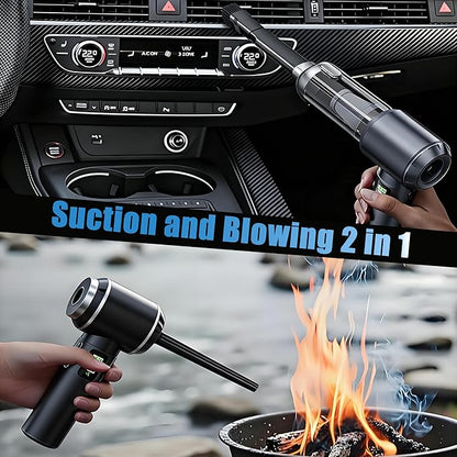 Car Vacuum Portable Cordless,20000Pa Suction Power Handheld Vacuum Ideal for Quick Cleaning in Cars, Homes, and Offices,with Washable Filter and Replaceable Nozzle,Type-C Charging,Silver&Gray