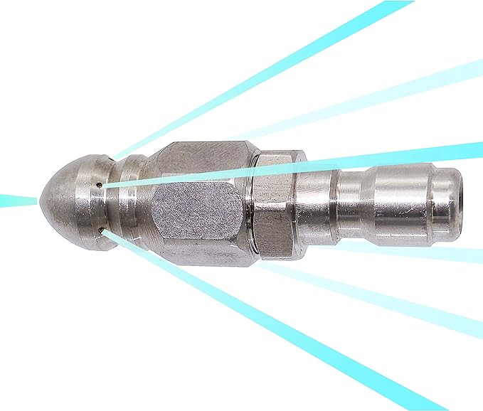 MIZORLIE (2 Sets) Pressure Washer Sewer Jetter Nozzle with Stainless Steel, Mini Compact Durable Sewer Jet Nozzle,Pressure Drain Jetter Hose Nozzle,1/4'' Quickly Connector, 5000 PSI