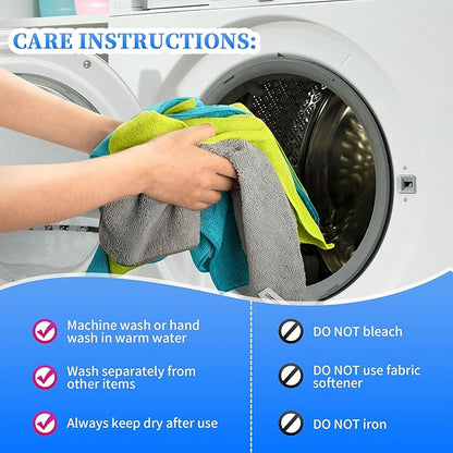 FIXSMITH Shop Towels-400 Pack, Multi-Functional Shop Rags, 12 x 16 in Microfiber Cleaning Cloth, Highly Absorbent Cleaning Rags, Cleaning Towels for Car Kitchen Home Office