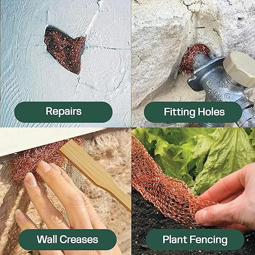 3rd Gen Copper Mesh Rodent Control Kit 5" x 35ft, 100% Premium Copper Wool for Sealing Holes & Water Gaps, Blocks Slugs, Snails, Mice & Pests – with Scissors, Gloves & Packing Tool
