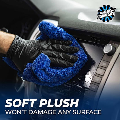 The Rag Company - Creature Edgeless Auto Detailing Towels (10-Pack) Professional 70/30 Blend, Dual-Pile Plush Microfiber, Buffing & Polishing, 420gsm, 16in x 16in, Royal Blue