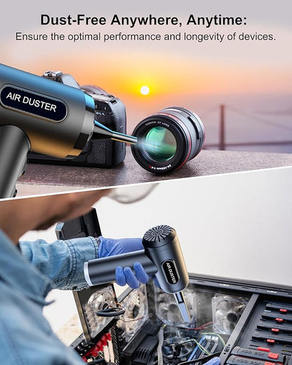 LIHAN Compressed Air Duster,Dust Cleaner for Car,Computer,Keyboard,Camera,Desk,Laptop,Mini Electric Blower for Yoga Ball,Balloon,Air Bed.
